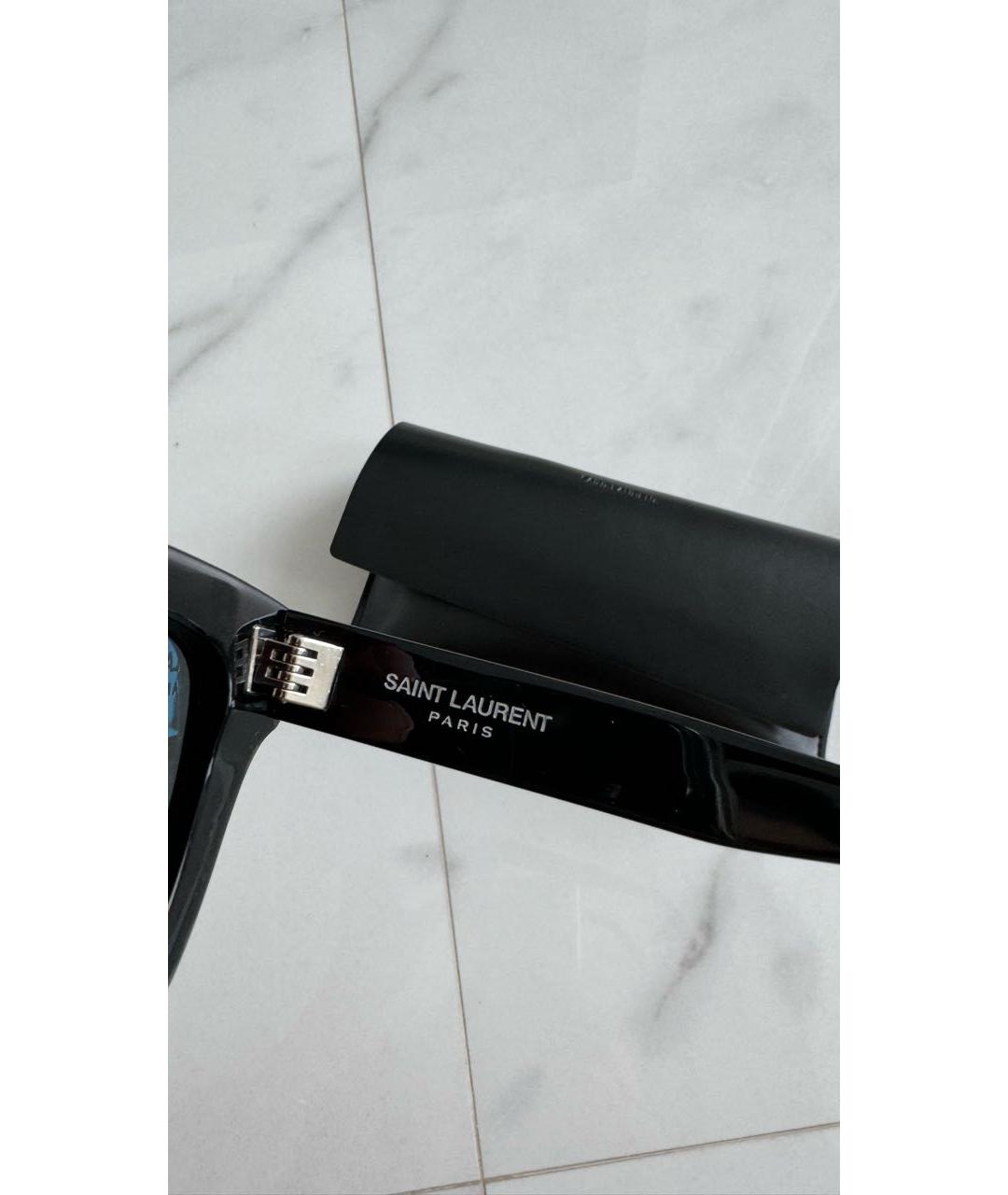 SAINT LAURENT Черные пластиковые солнцезащитные очки, фото 4