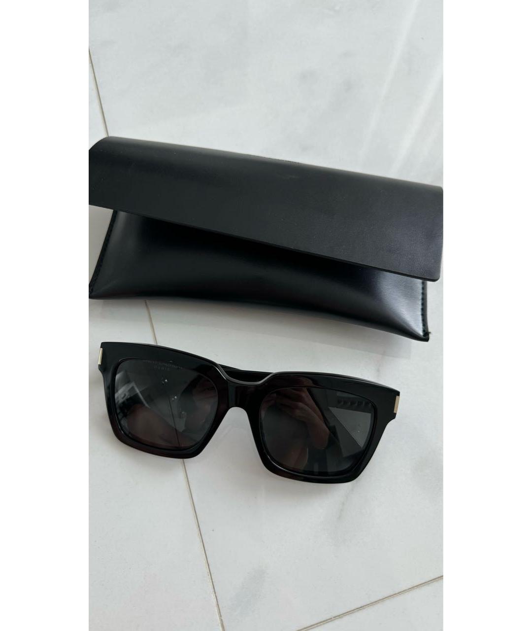 SAINT LAURENT Черные пластиковые солнцезащитные очки, фото 5