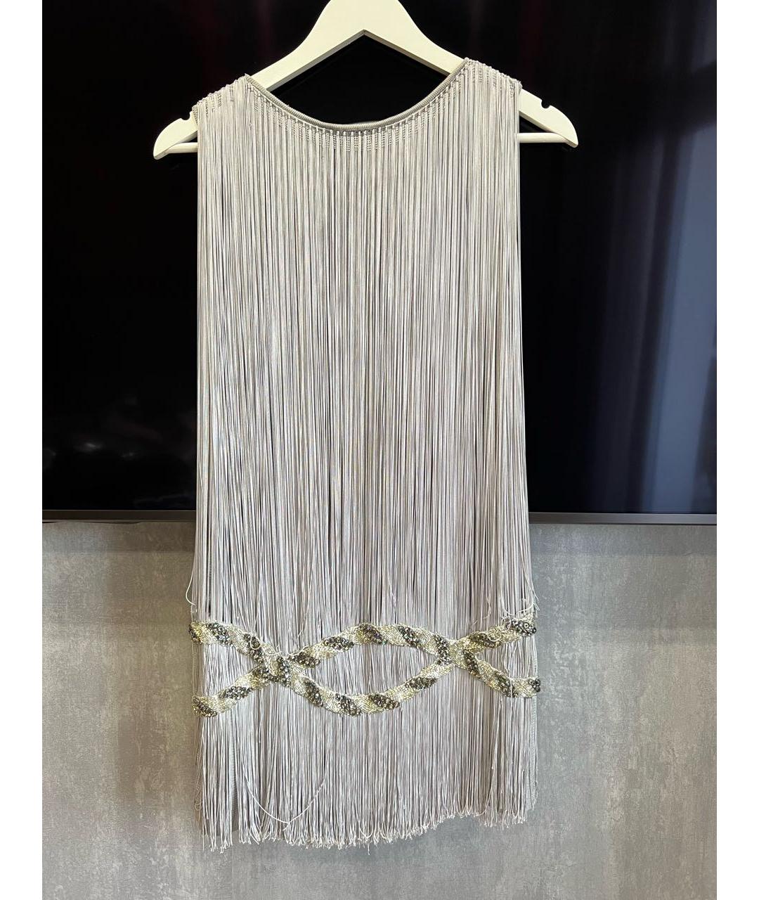 AZZARO Серебряное вискозное коктейльное платье, фото 2