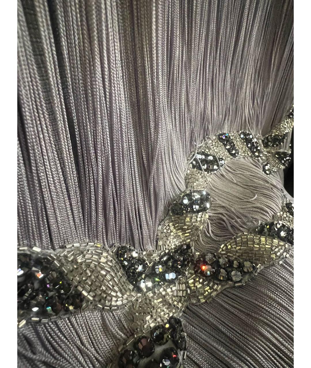 AZZARO Серебряное вискозное коктейльное платье, фото 4