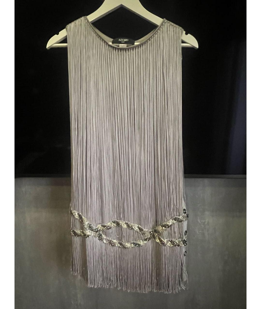 AZZARO Серебряное вискозное коктейльное платье, фото 6