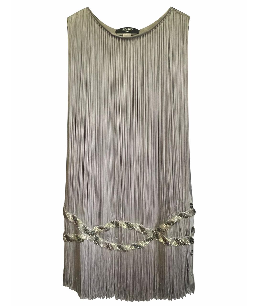 AZZARO Серебряное вискозное коктейльное платье, фото 1