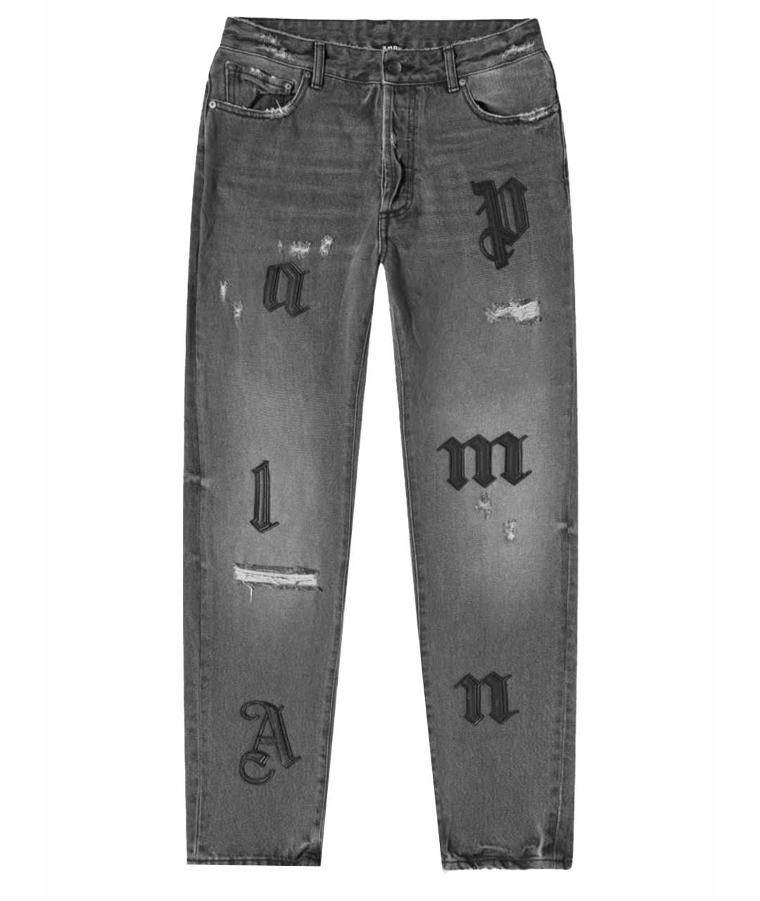 PALM ANGELS Антрацитовые хлопковые джинсы, фото 1