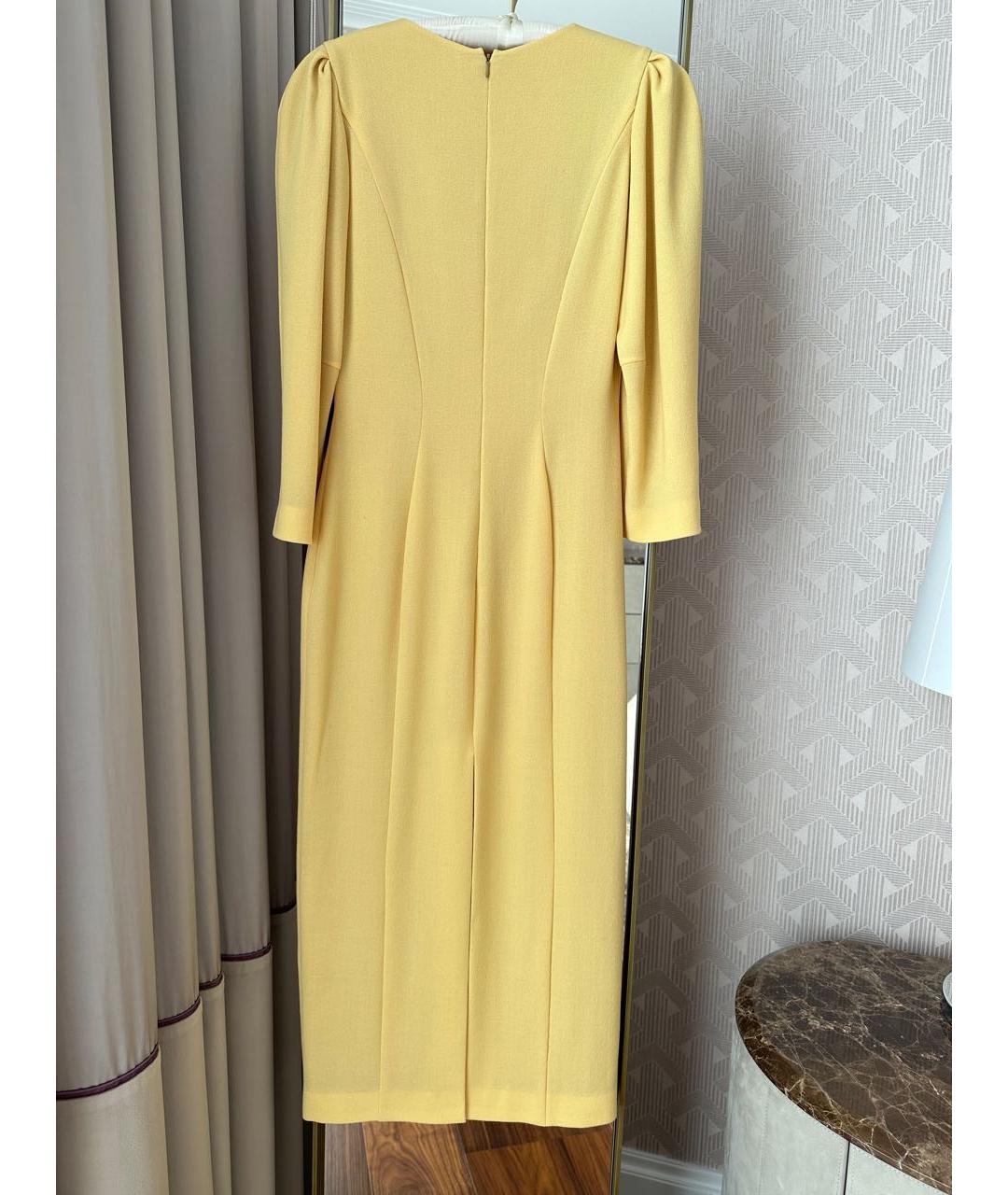 ULYANA SERGEENKO Желтое шерстяное коктейльное платье, фото 2