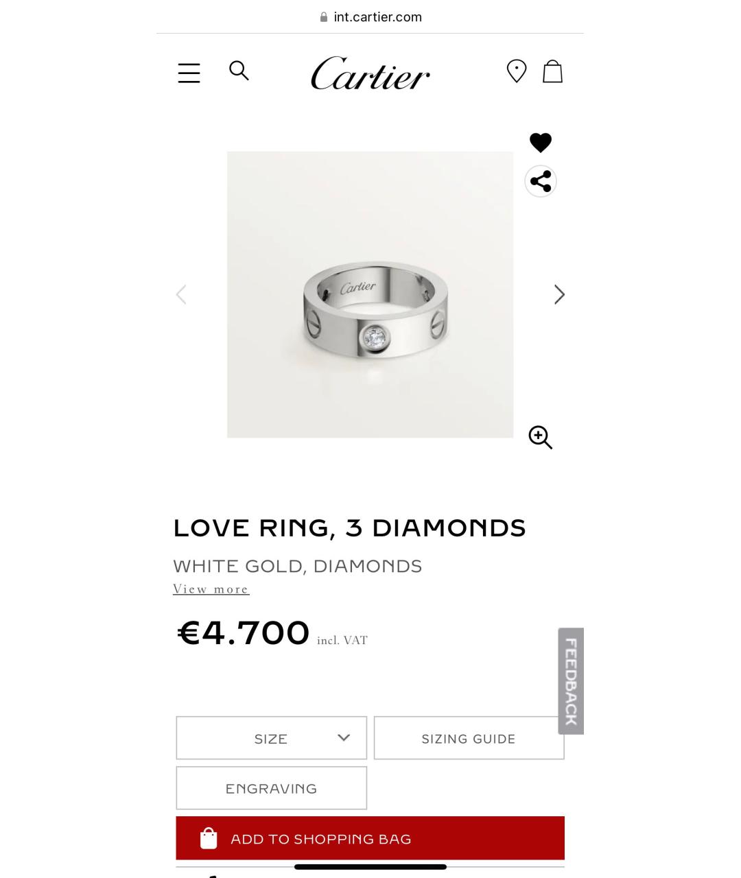 CARTIER Белое кольцо из белого золота, фото 8