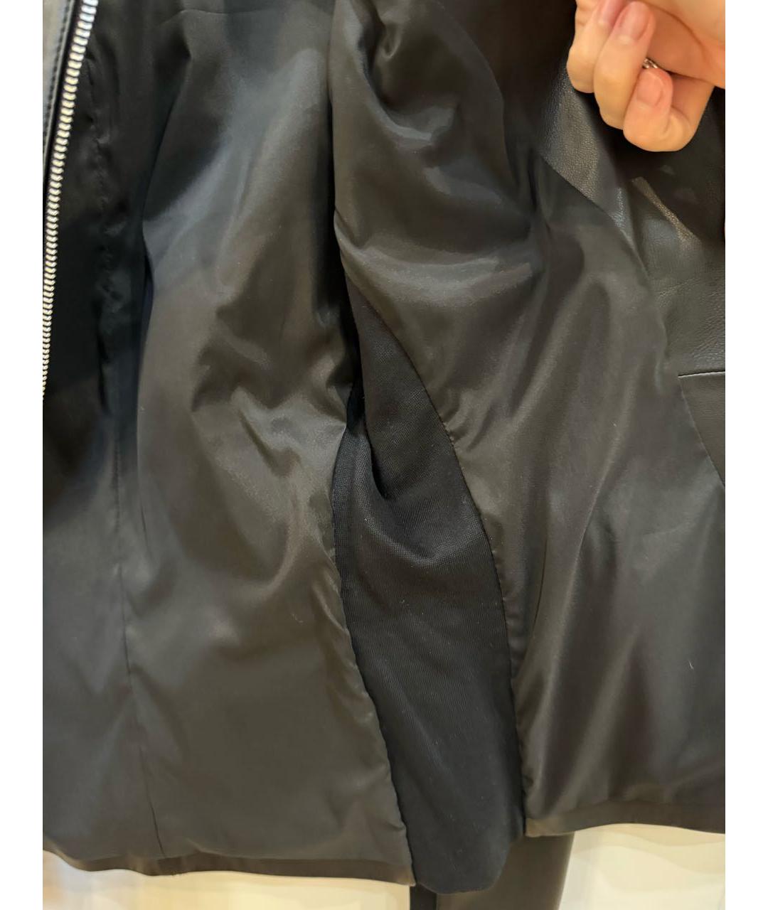 EMPORIO ARMANI Черная кожаная куртка, фото 6