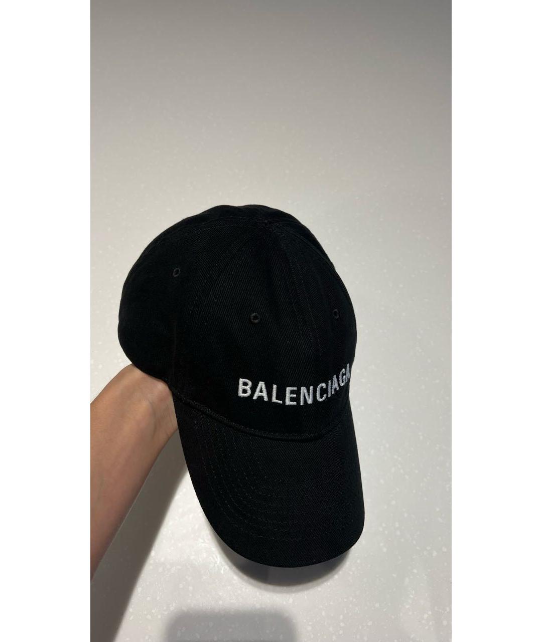 BALENCIAGA Черная хлопковая кепка, фото 4