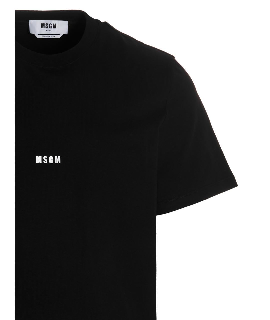 MSGM Черная хлопковая футболка, фото 3