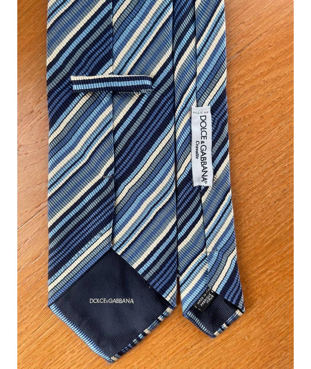 DOLCE&GABBANA Синий шелковый галстук, фото 3