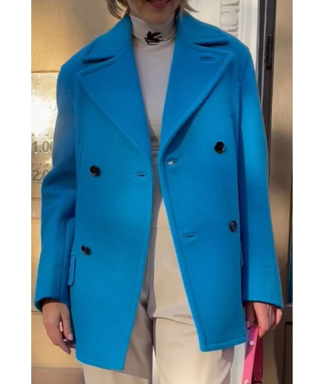 MARNI Синее шерстяное пальто, фото 7
