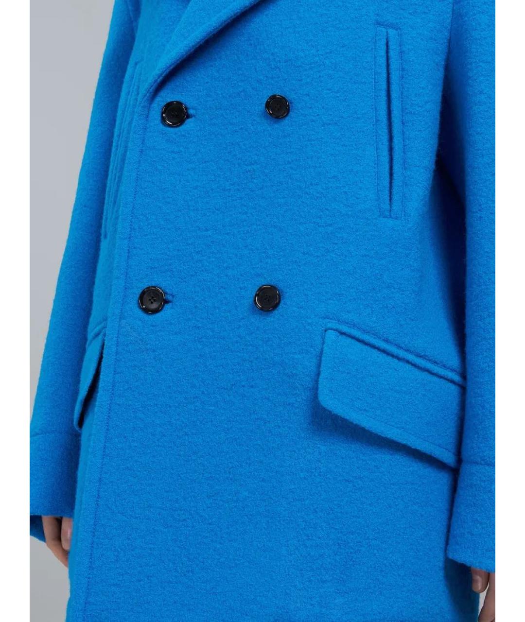 MARNI Синее шерстяное пальто, фото 3