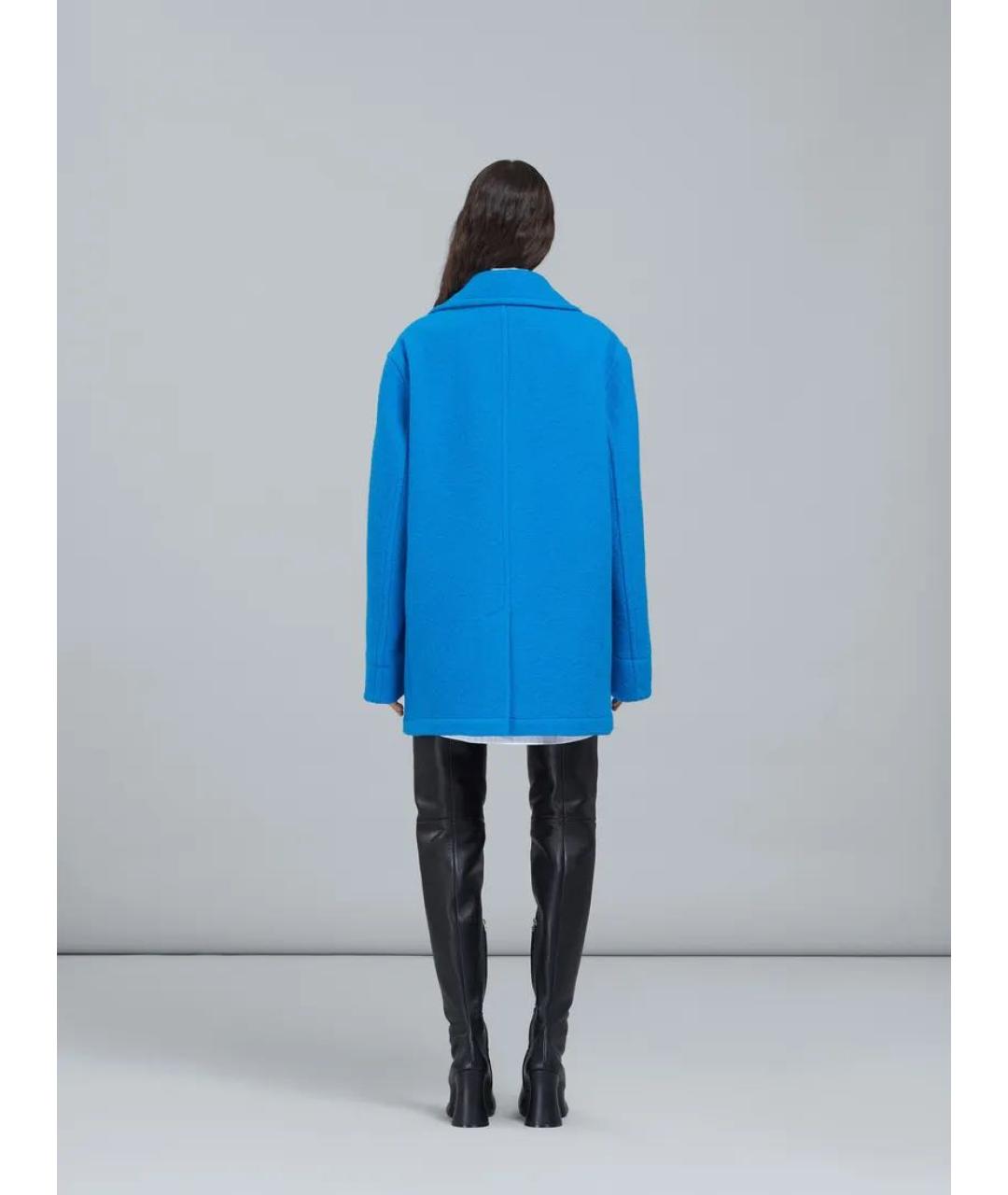 MARNI Синее шерстяное пальто, фото 6