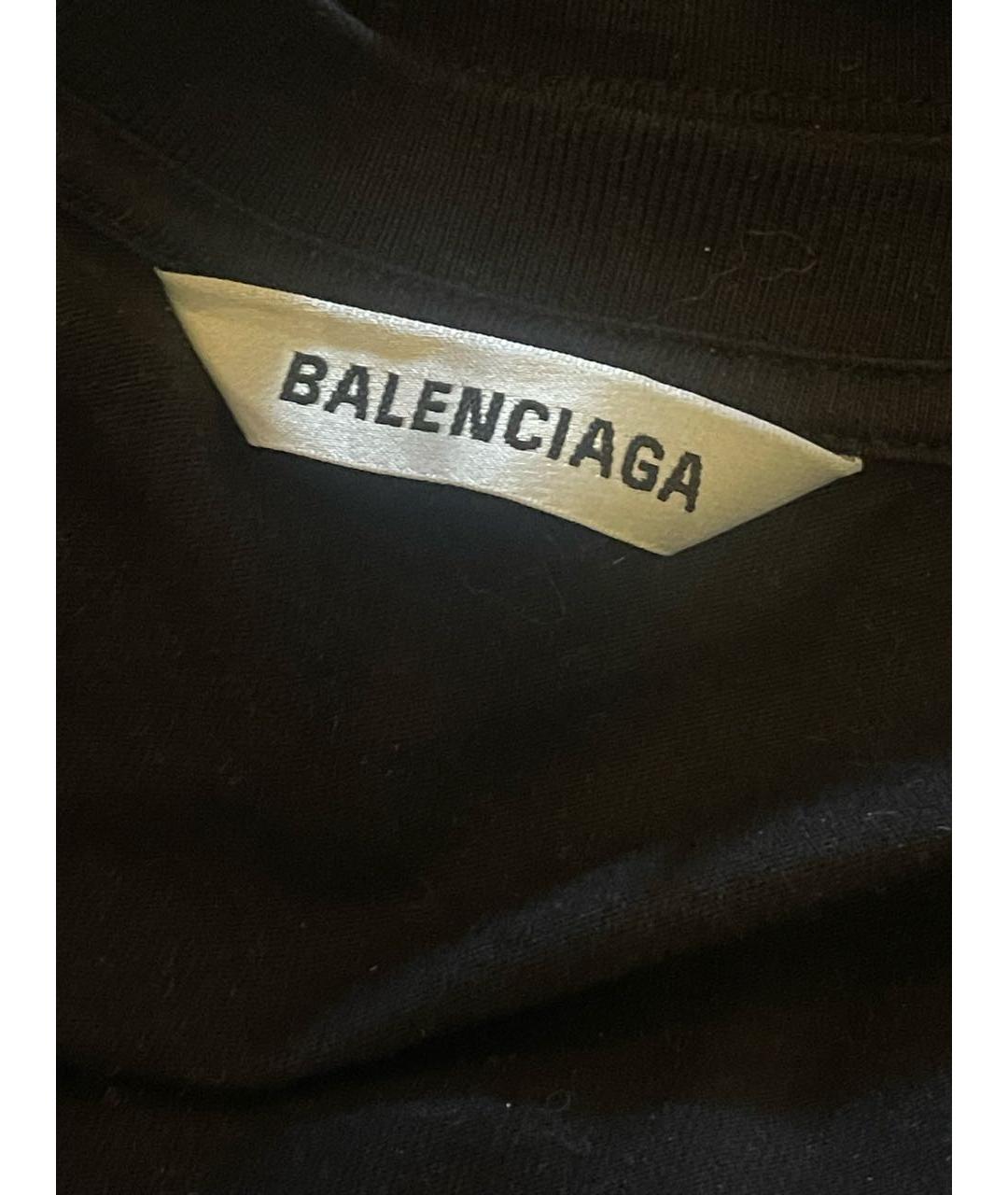 BALENCIAGA Черная хлопковая футболка, фото 4