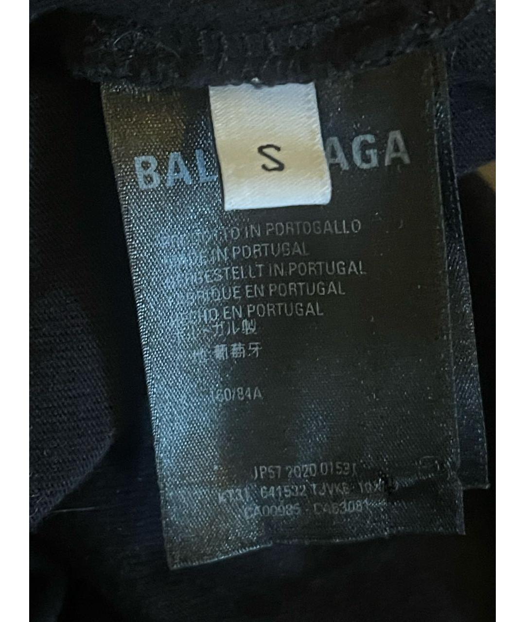BALENCIAGA Черная хлопковая футболка, фото 3
