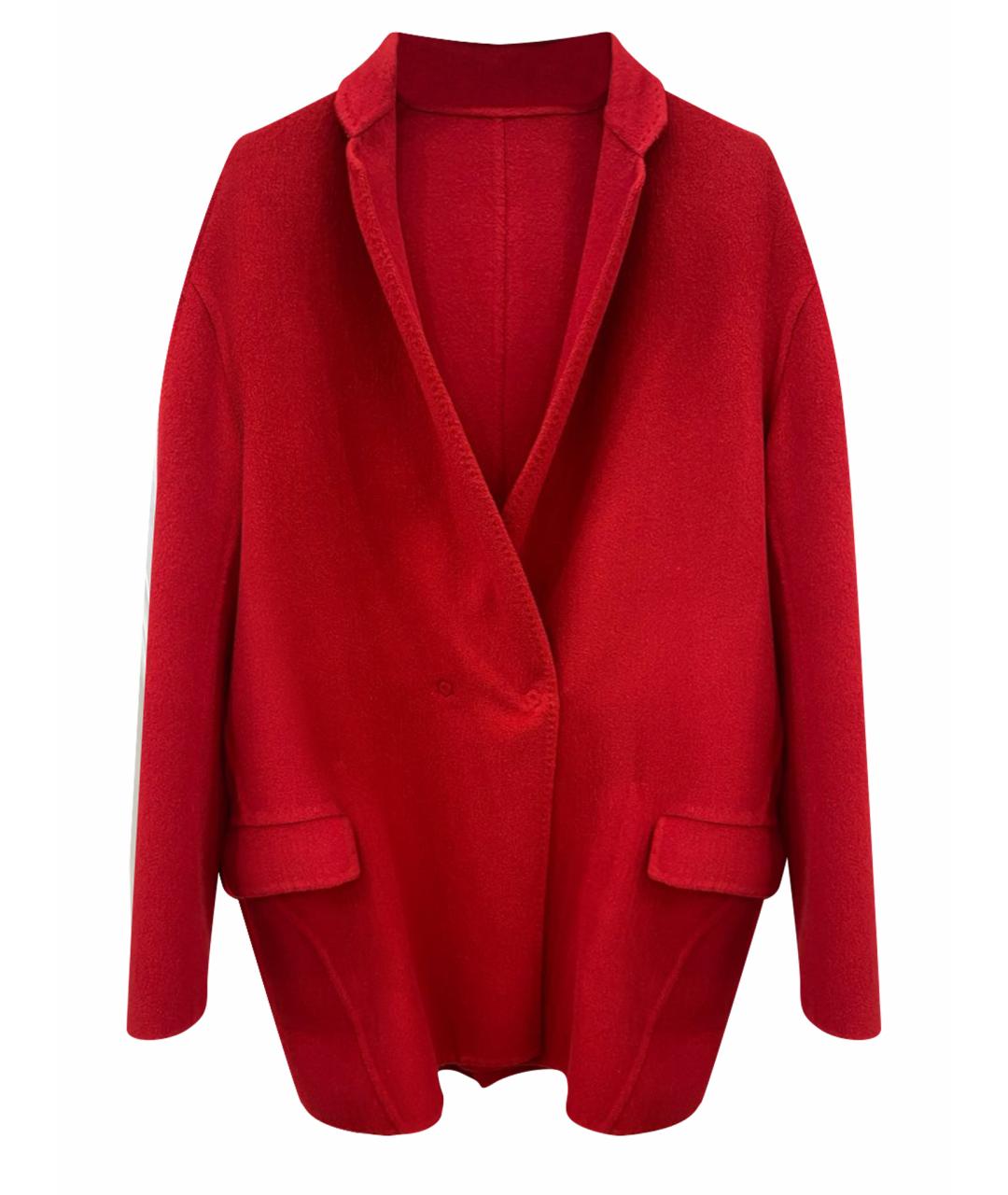 MANZONI 24 Красное шерстяное пальто, фото 1