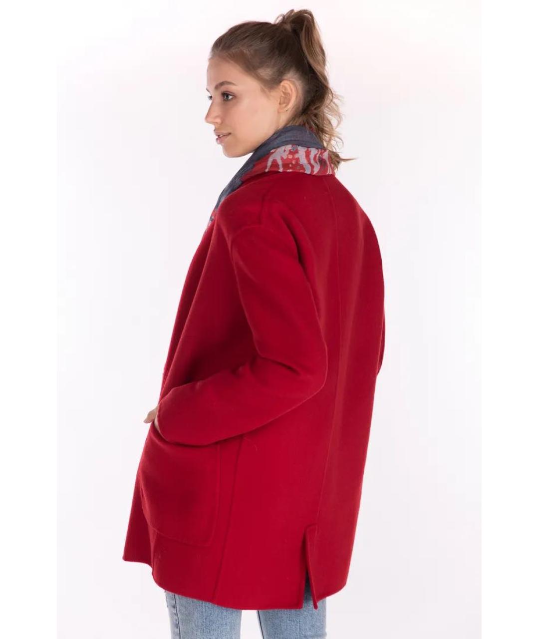 MANZONI 24 Красное шерстяное пальто, фото 6