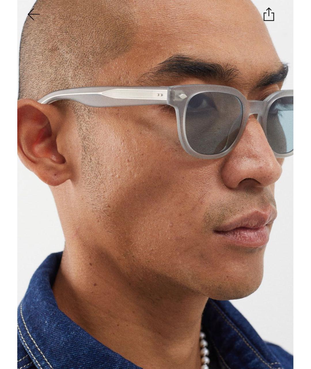 GARRETT LEIGHT Серые пластиковые солнцезащитные очки, фото 3