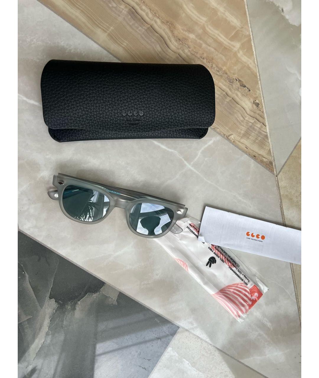 GARRETT LEIGHT Серые пластиковые солнцезащитные очки, фото 5