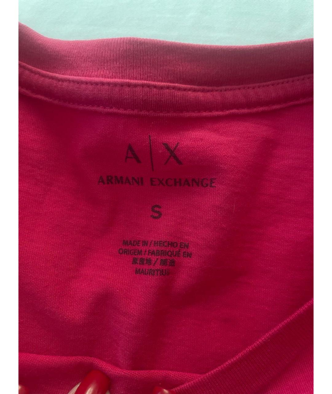 ARMANI EXCHANGE Фуксия хлопковая футболка, фото 3