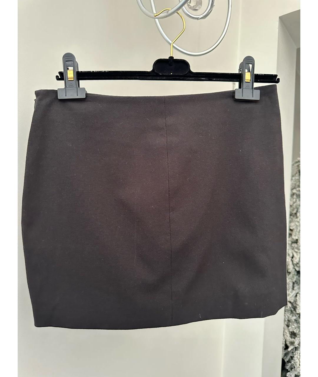 THE ROW Коричневая хлопковая юбка мини, фото 2