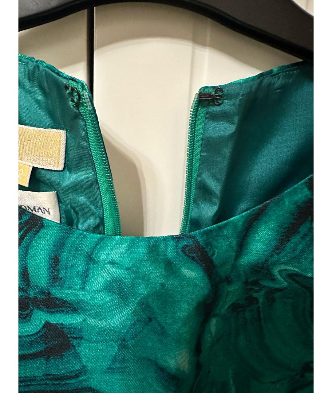 MICHAEL KORS Зеленые шелковое коктейльное платье, фото 8