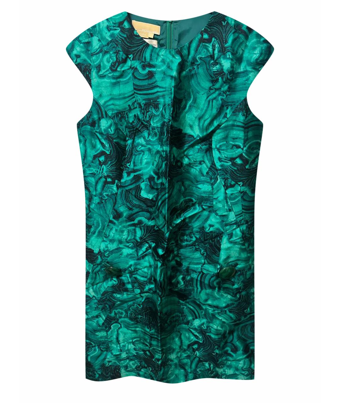 MICHAEL KORS Зеленые шелковое коктейльное платье, фото 1