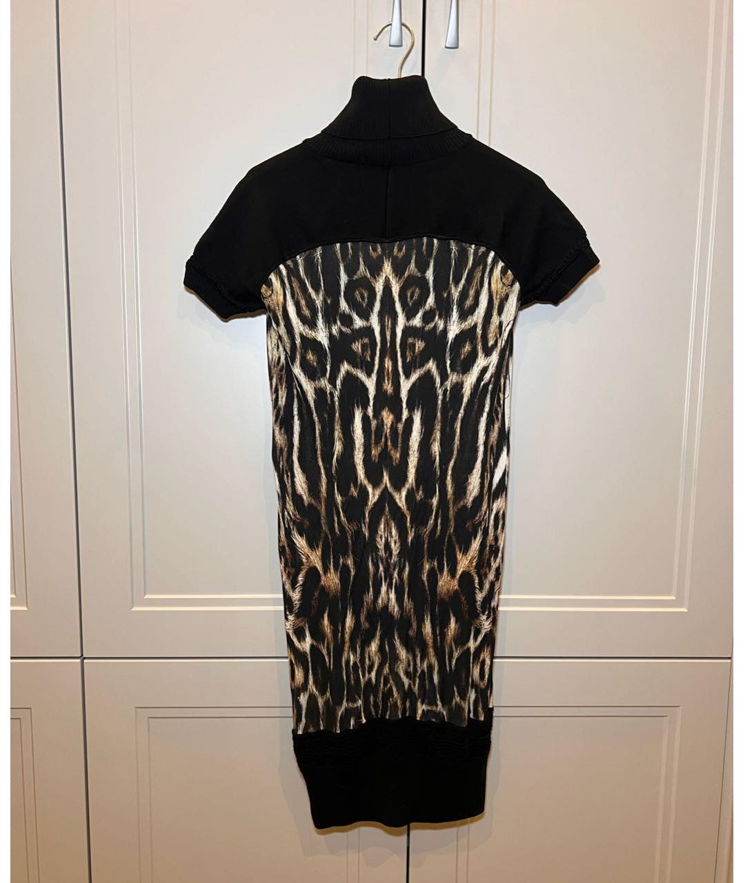 ROBERTO CAVALLI Черное вискозное повседневное платье, фото 2