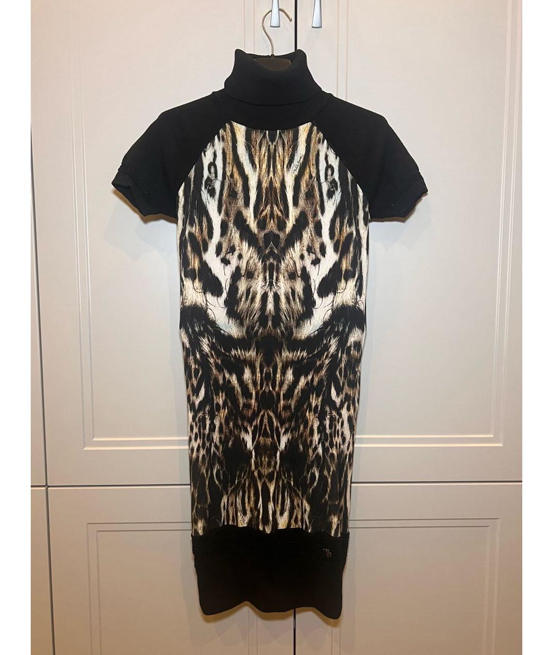 ROBERTO CAVALLI Черное вискозное повседневное платье, фото 6