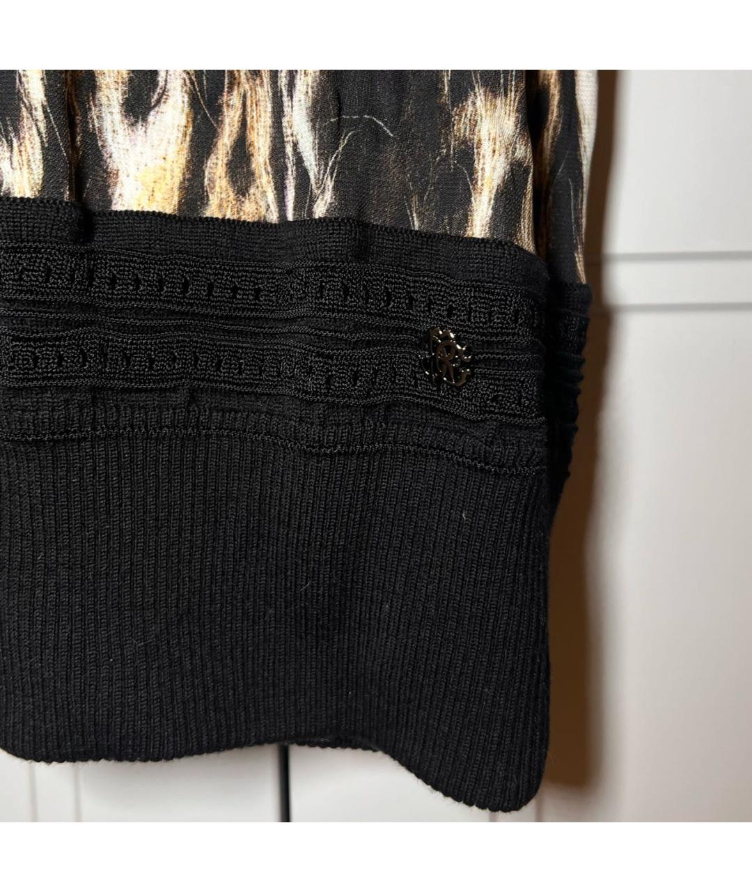 ROBERTO CAVALLI Черное вискозное повседневное платье, фото 4