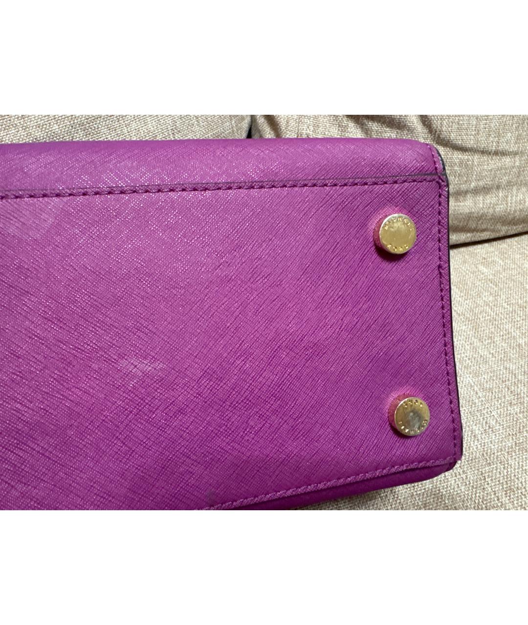 MICHAEL KORS Фиолетовая кожаная сумка с короткими ручками, фото 7