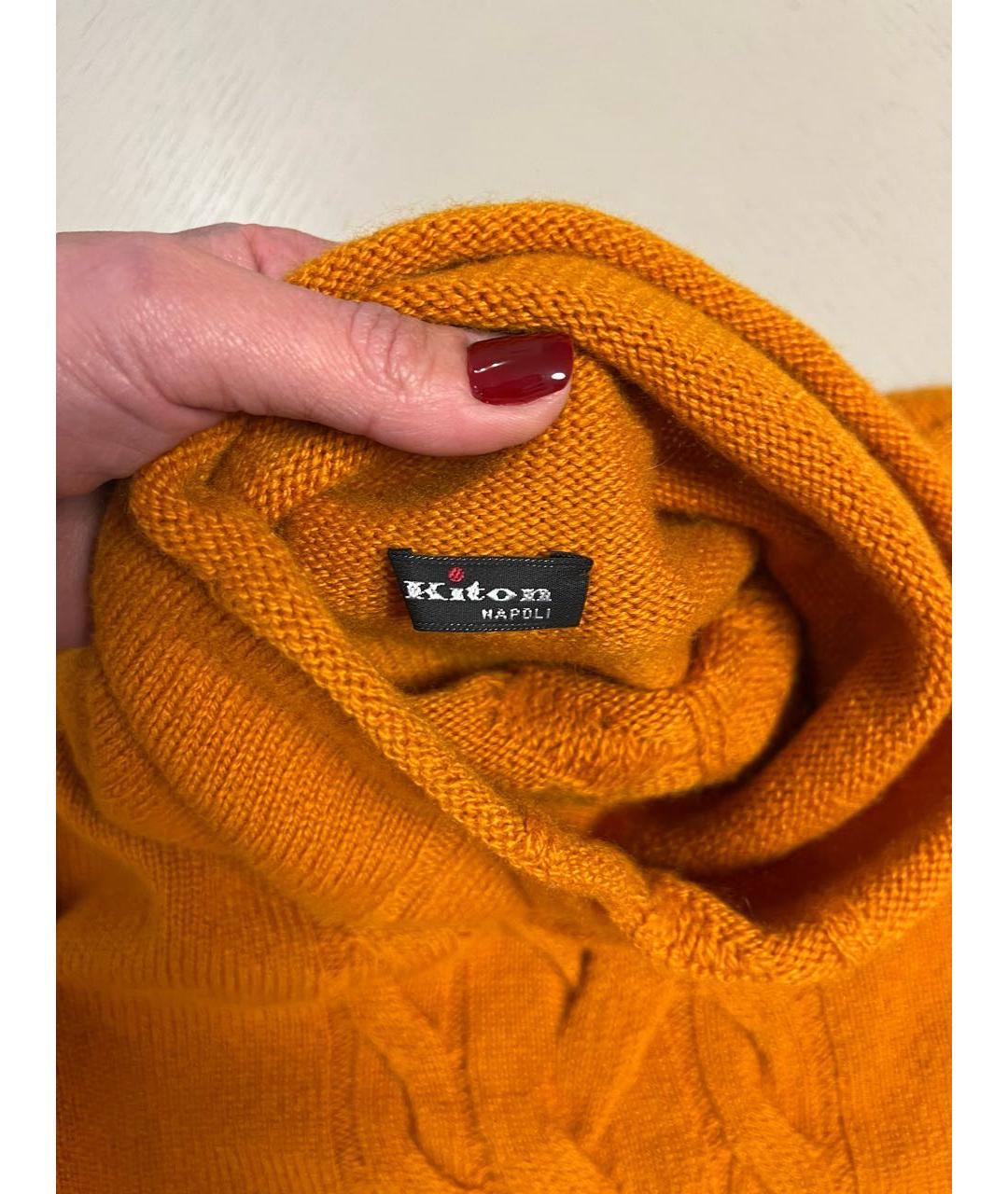 KITON Оранжевый кашемировый джемпер / свитер, фото 3