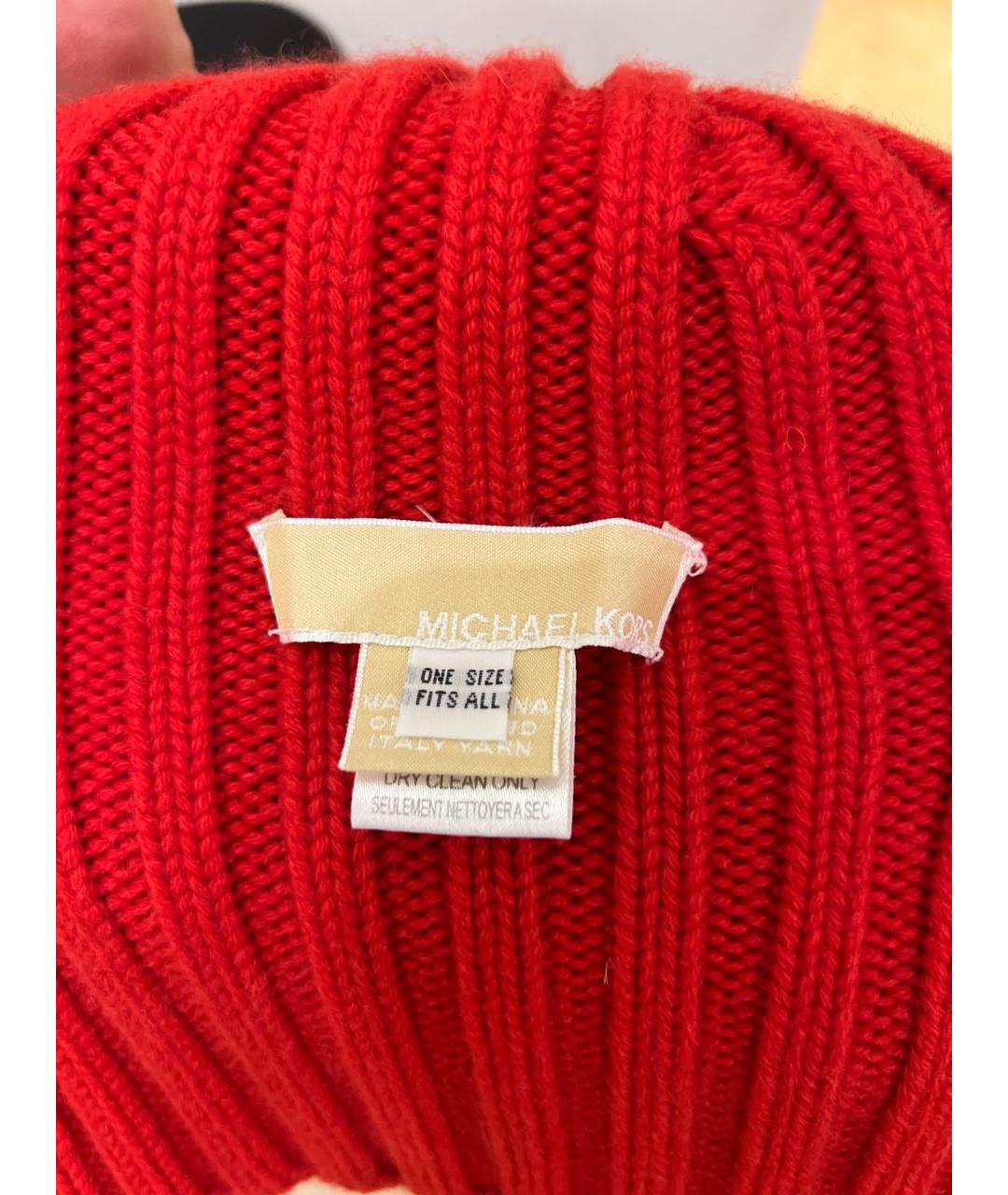 MICHAEL KORS Красная кашемировая шапка, фото 3