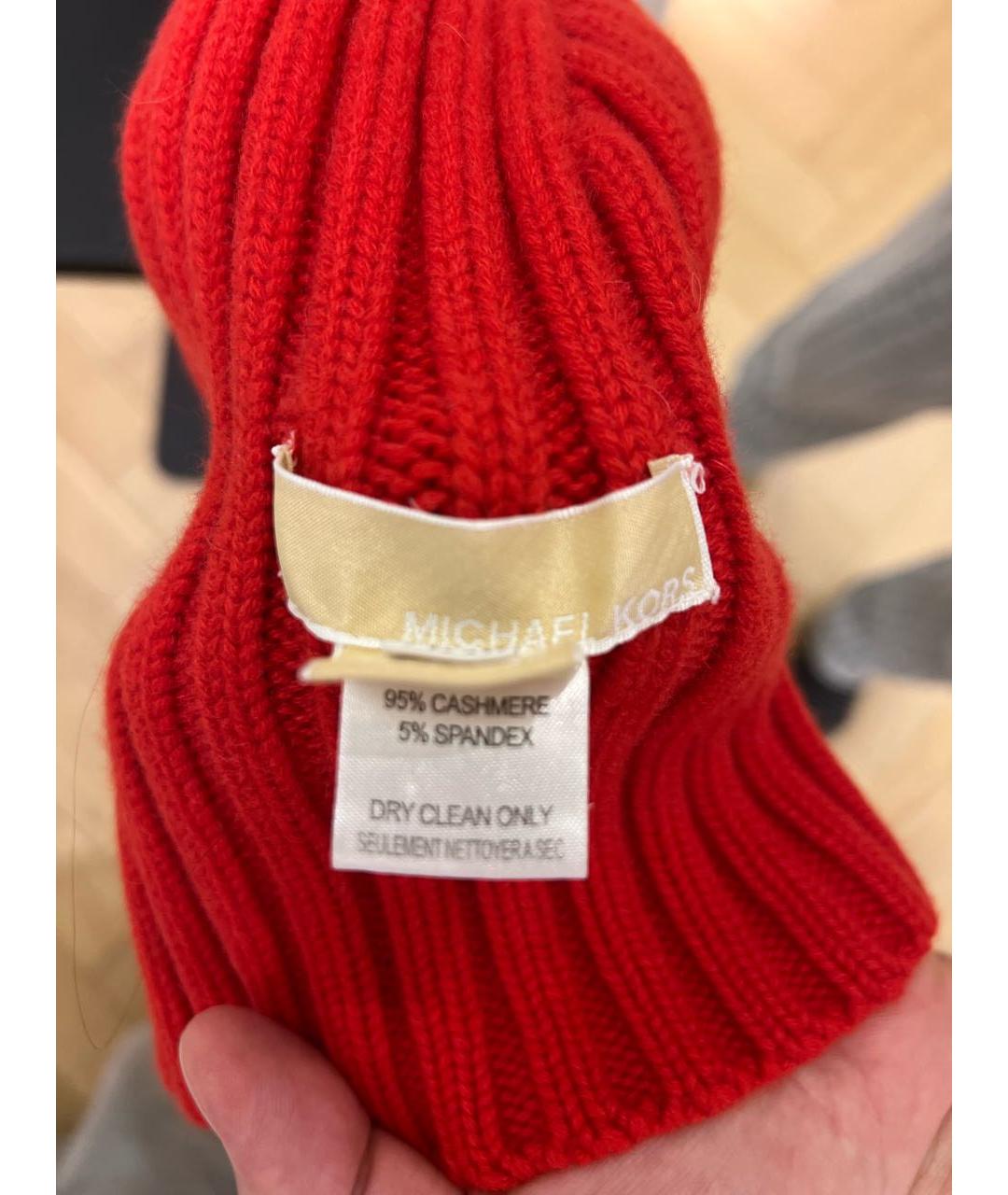 MICHAEL KORS Красная кашемировая шапка, фото 4