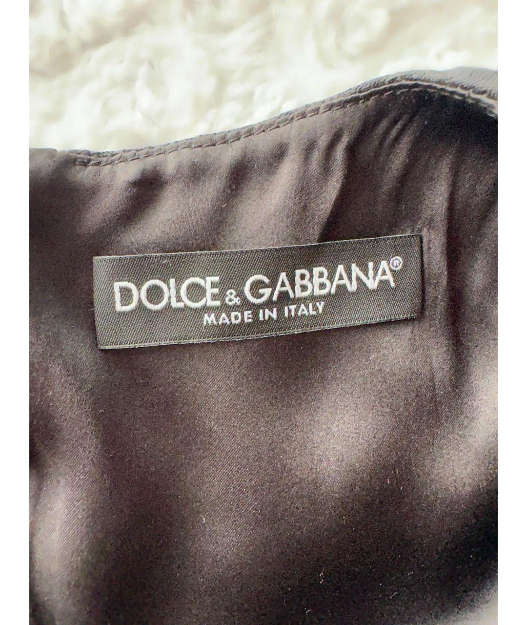 DOLCE&GABBANA Черное хлопковое повседневное платье, фото 8