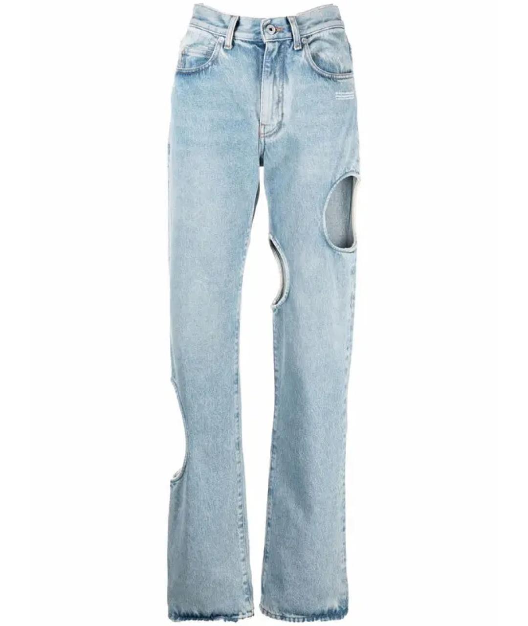 OFF-WHITE Голубые прямые джинсы, фото 6