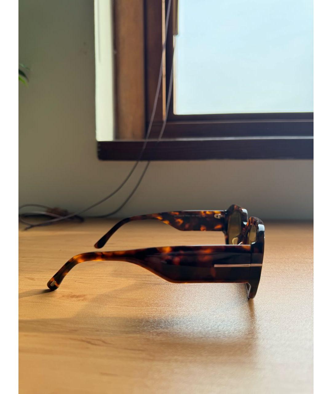 TOM FORD Коричневые пластиковые солнцезащитные очки, фото 5