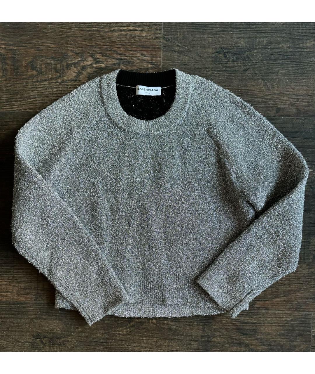BALENCIAGA Серебрянный вискозный джемпер / свитер, фото 8
