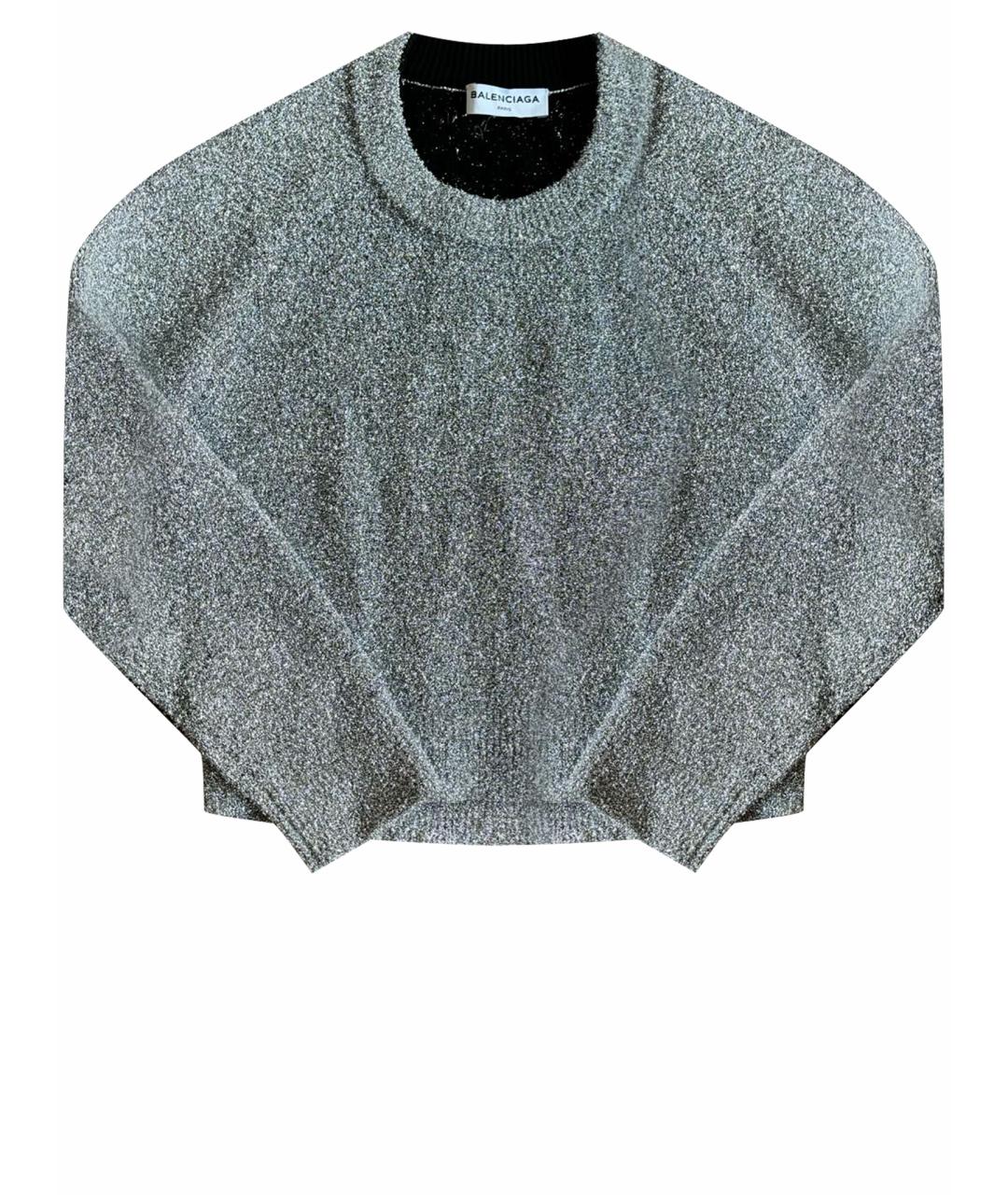 BALENCIAGA Серебрянный вискозный джемпер / свитер, фото 1