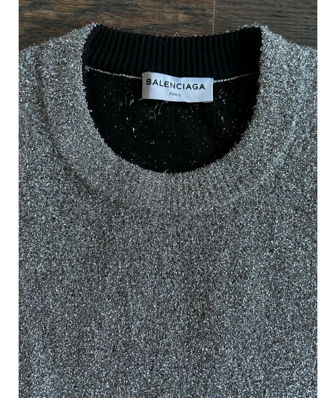 BALENCIAGA Серебрянный вискозный джемпер / свитер, фото 3