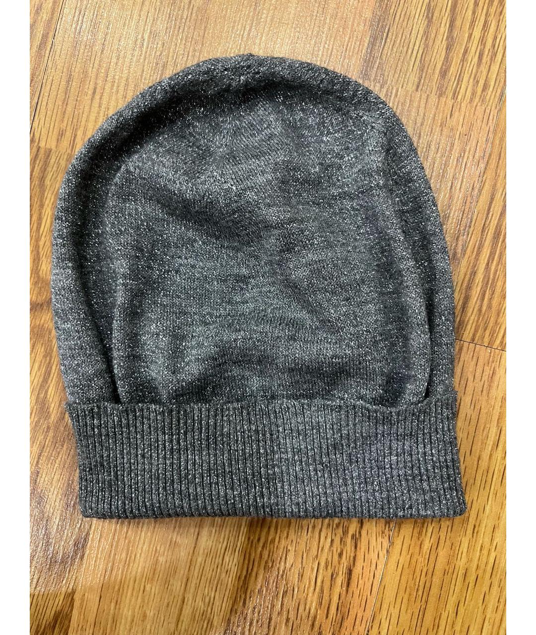 BRUNELLO CUCINELLI Серебряная шерстяная шапка, фото 2