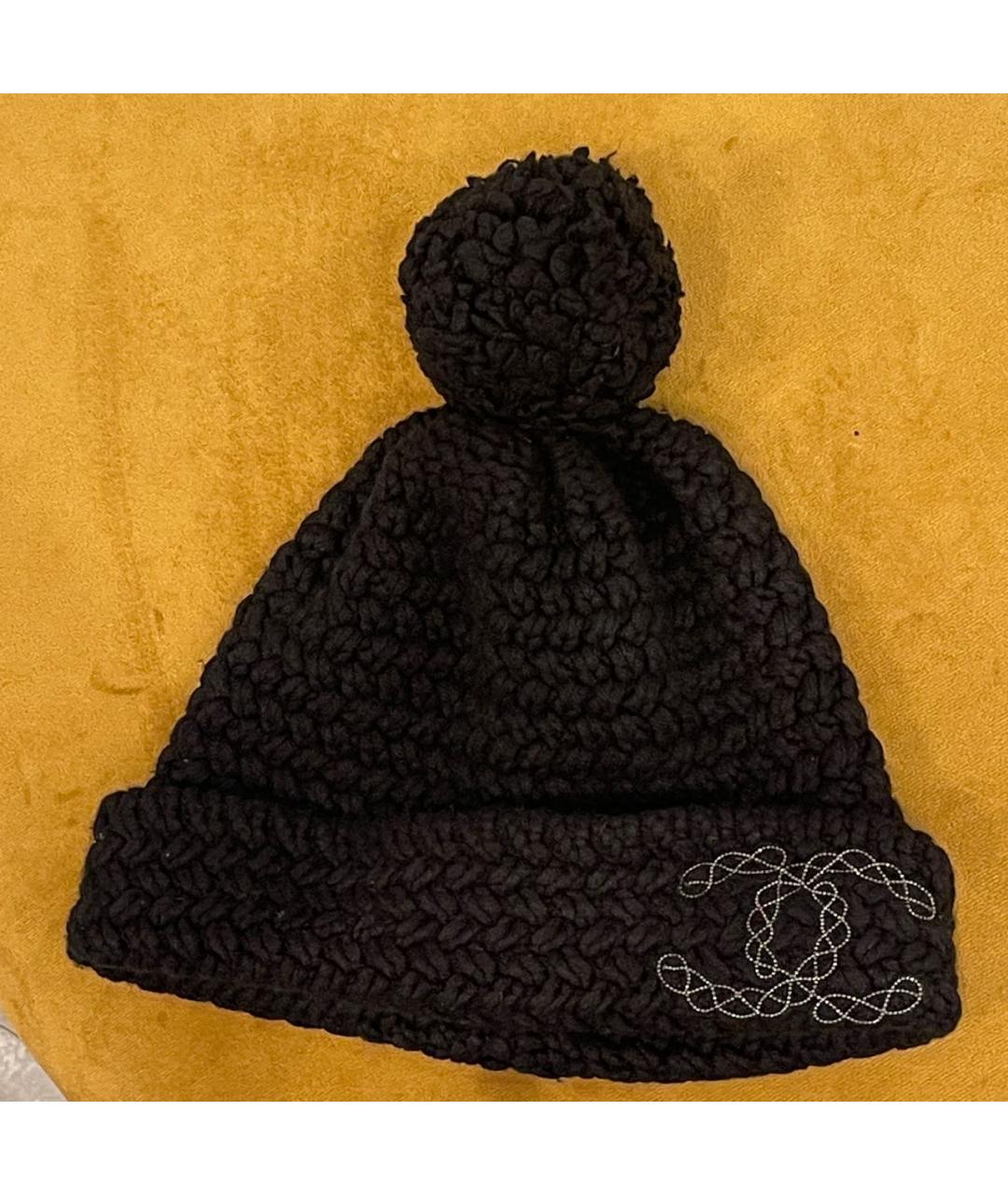 CHANEL PRE-OWNED Черная кашемировая шапка, фото 8
