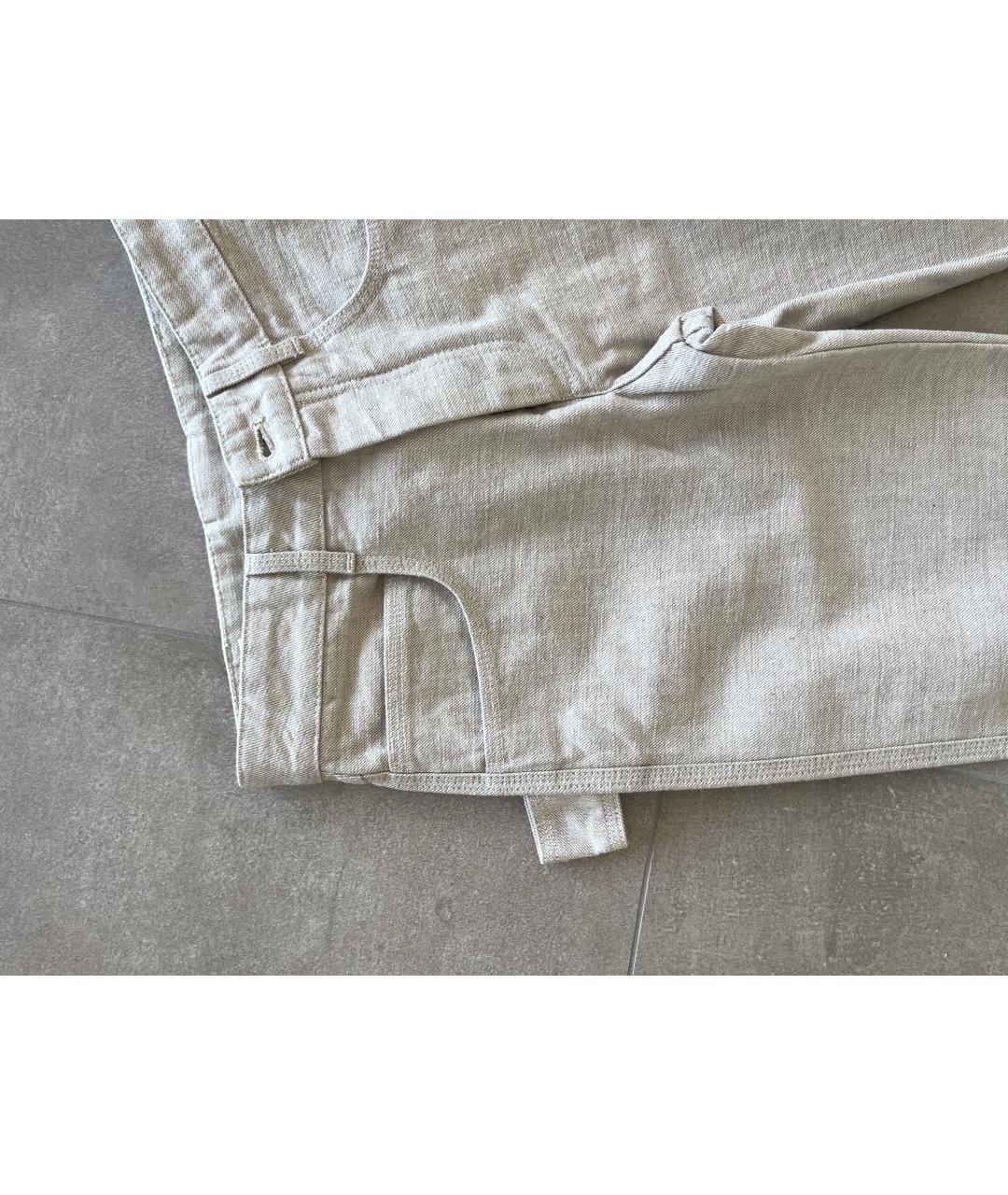 BOTTEGA VENETA Бежевые хлопковые прямые джинсы, фото 2