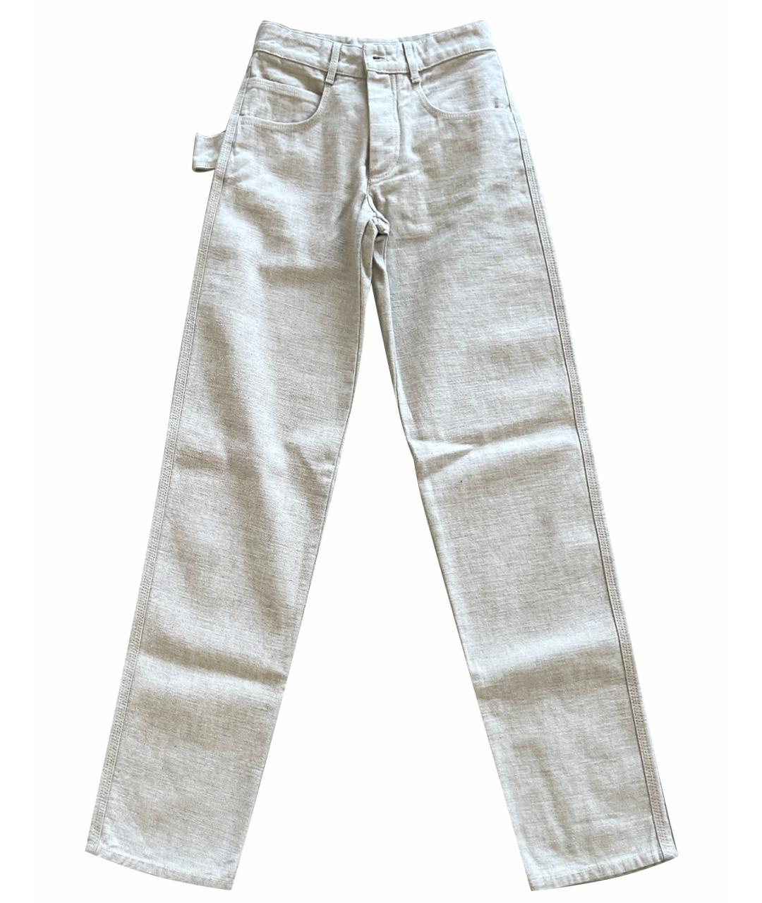 BOTTEGA VENETA Бежевые хлопковые прямые джинсы, фото 1