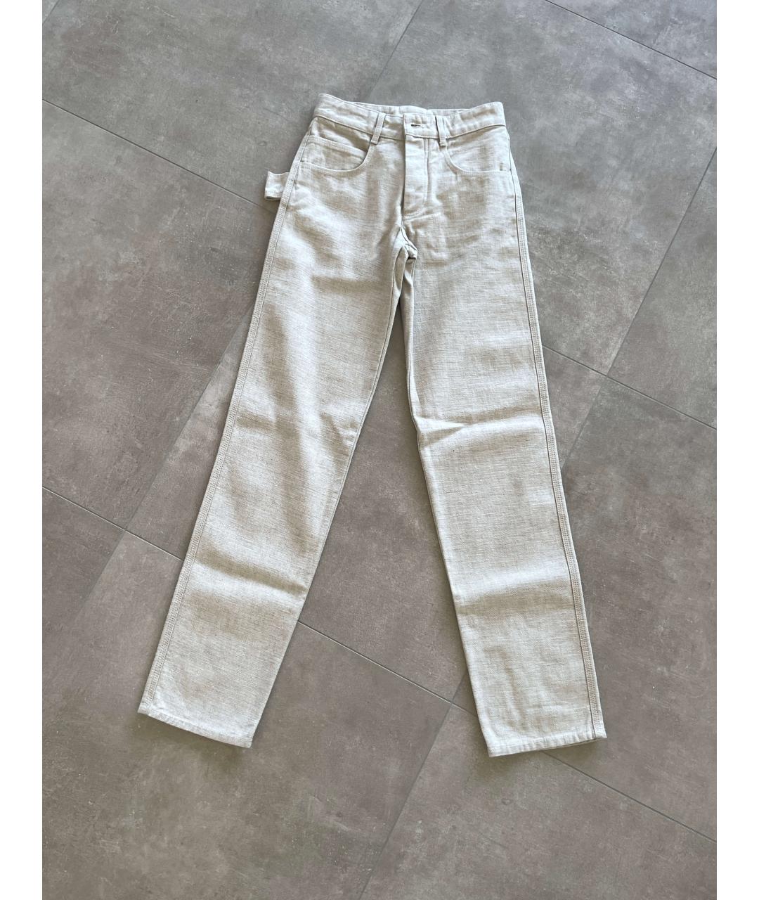 BOTTEGA VENETA Бежевые хлопковые прямые джинсы, фото 7