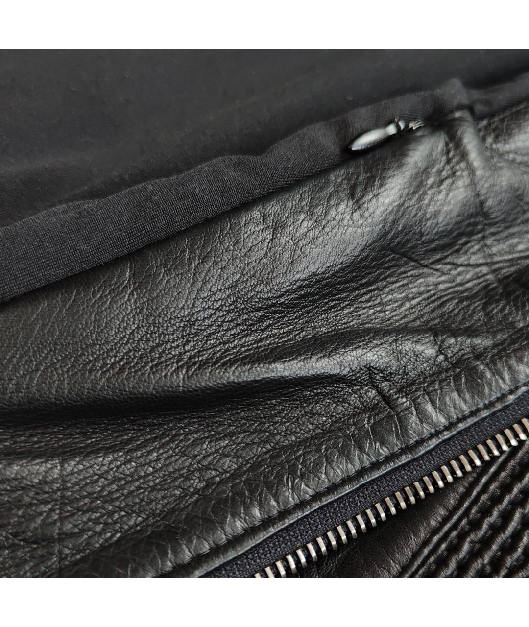 ARMANI COLLEZIONI Черная кожаная куртка, фото 5