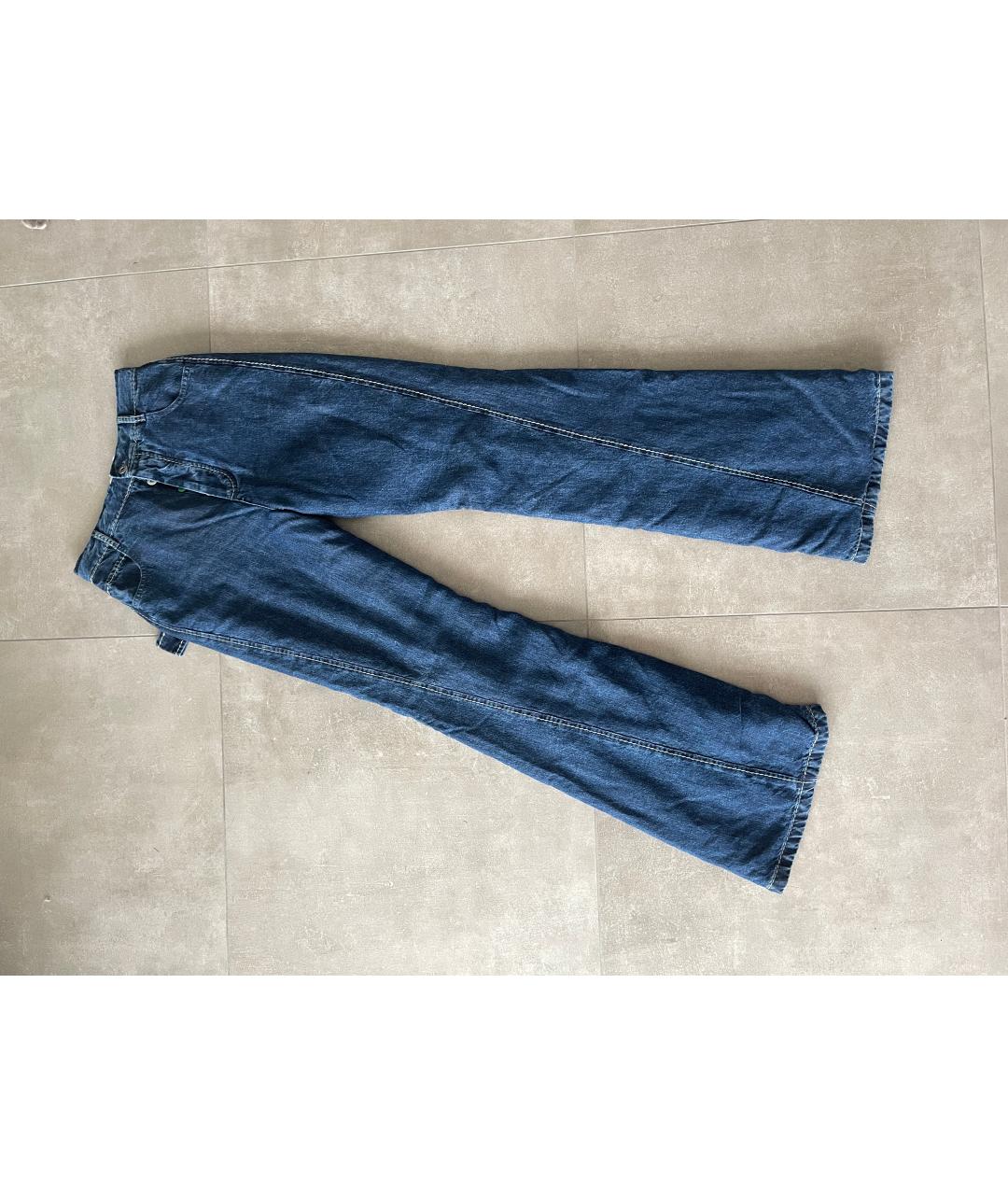 BOTTEGA VENETA Синие хлопковые джинсы клеш, фото 7