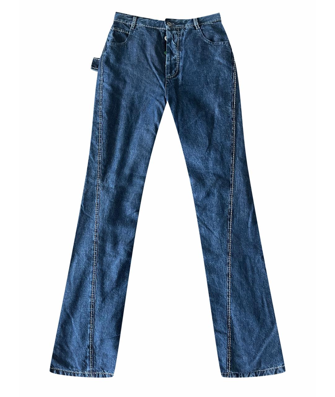 BOTTEGA VENETA Синие хлопковые джинсы клеш, фото 1
