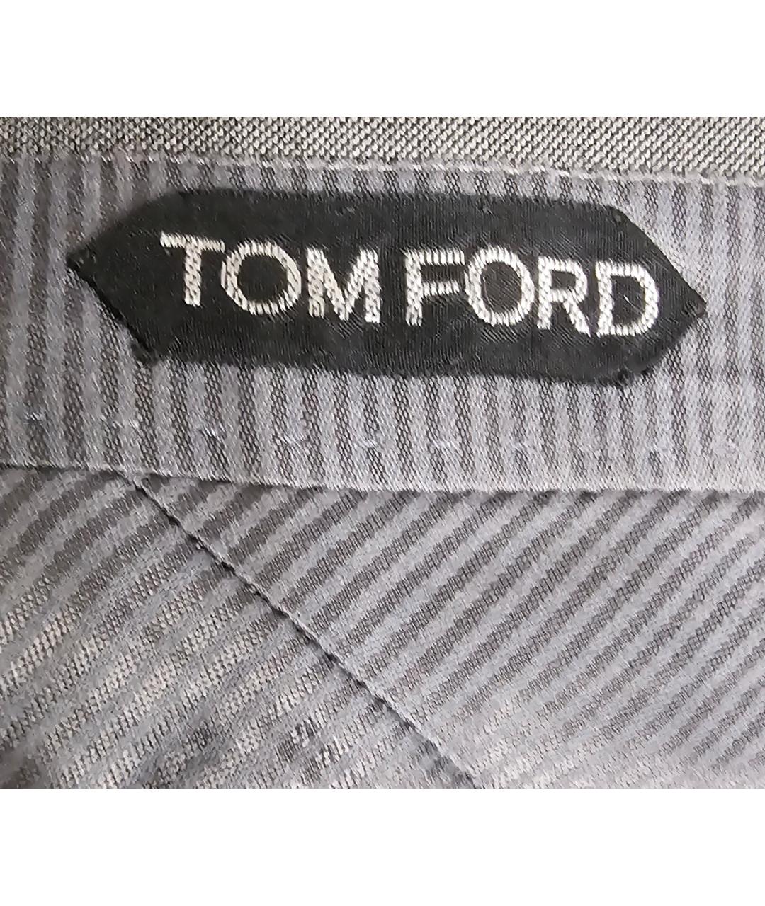 TOM FORD Серые шерстяные классические брюки, фото 5