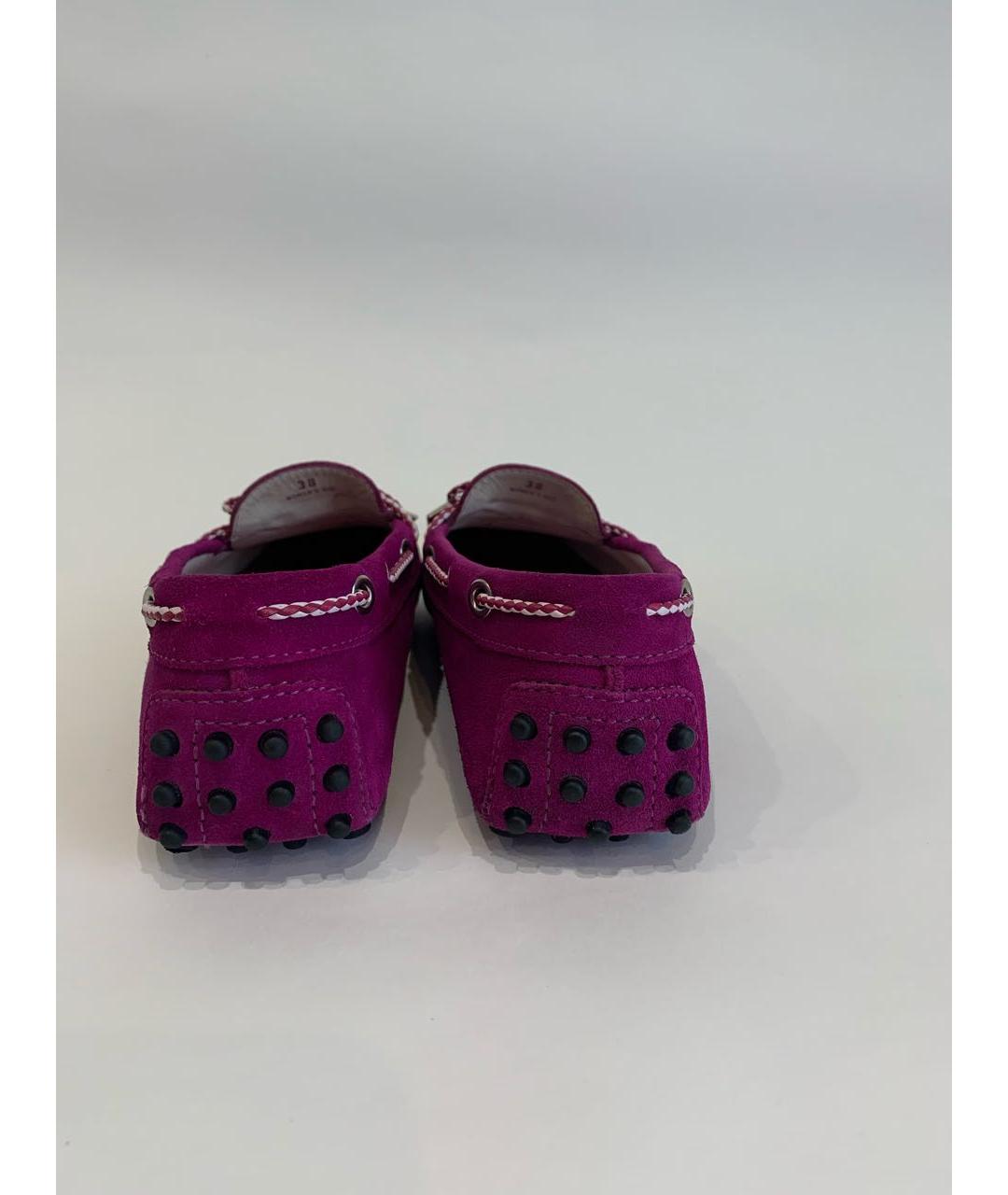 TOD'S Фиолетовые замшевые мокасины, фото 4