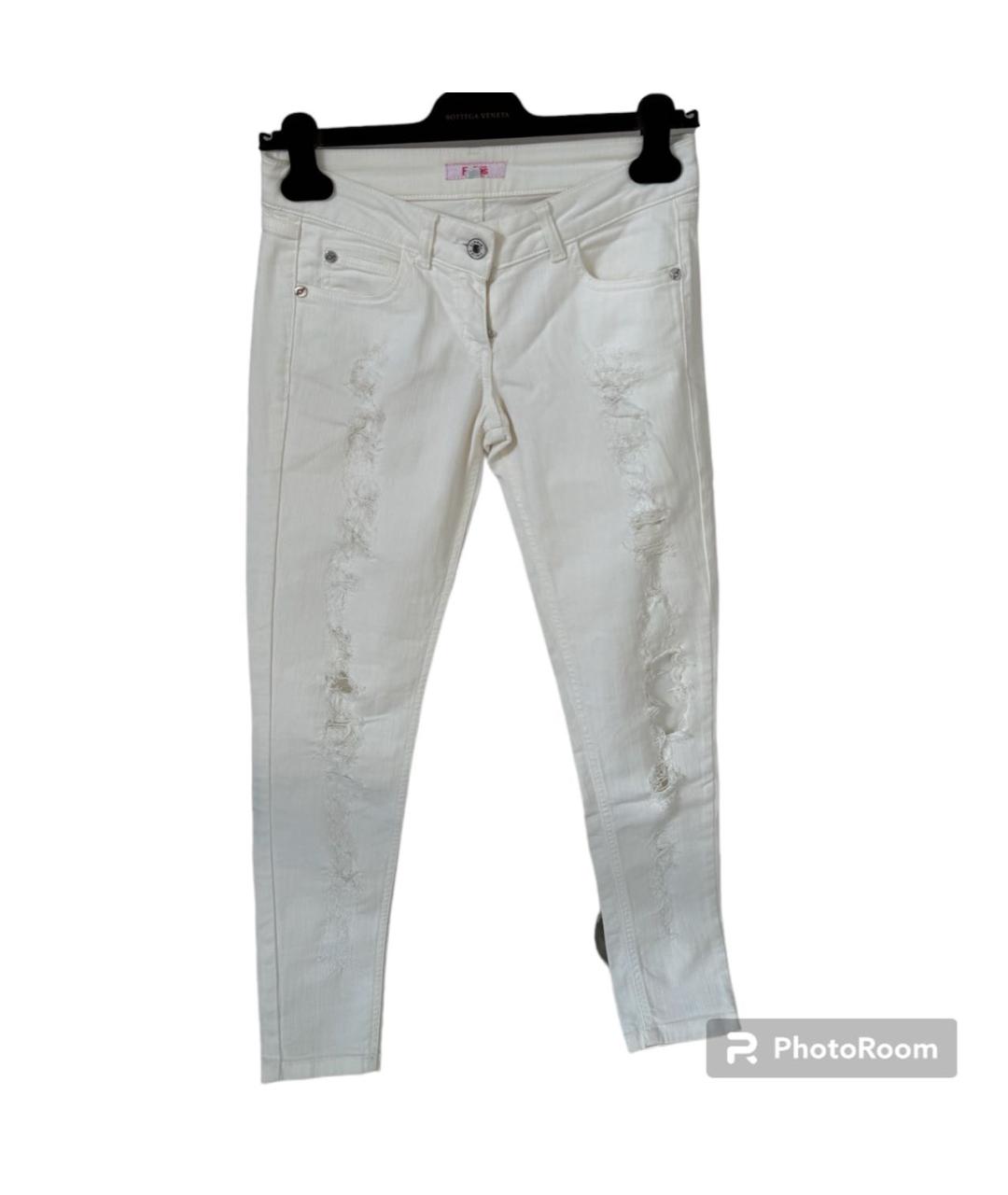 BLUGIRL Белые хлопко-эластановые джинсы слим, фото 6
